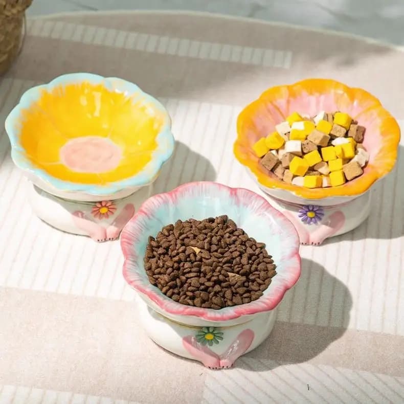Simpatico ciotola per gatti in ceramica Bacino per gatti Ciotola per cibo per gatti Protezione per il collo Ciotola per gatti inclinata con piede alto Ciotola per cani Ciotola per cani Ciotola per animali domestici