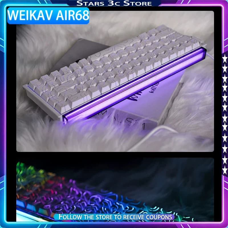Tastiera Meccanica WEIKAV Air68 con Switch Magnetici, Polling Rate 8kHz, Design Vibrante con Illuminazione Elettrica, Tastiera da Gaming a Bassa Latenza