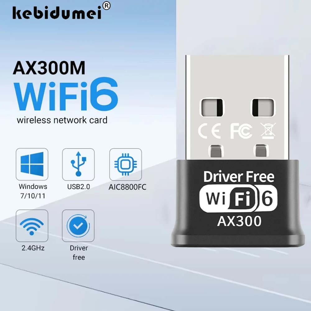 Adattatore Wifi 300Mbps 802.11AC Scheda di rete wireless 2.4G Adattatore USB 2.0 per PC Laptop Desktop Ricevitore antenna WiFi