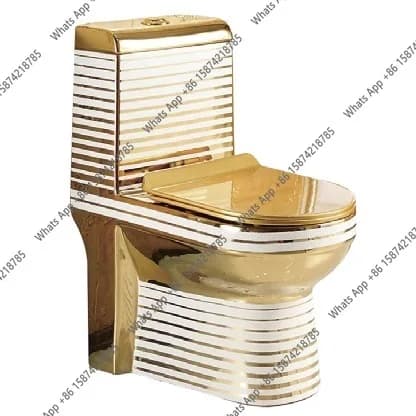 Gold toilet electroplated ceramic super swirl siphon water-saving deodorant luxury toilet color toilet