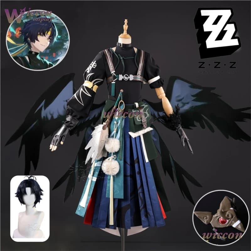 Costume Cosplay PandaRich of Character Asaba Harumasae of Game Zenless Zone Zero, Hanfu Dress in Chinese Style for Men and Women, Halloween Party Costume