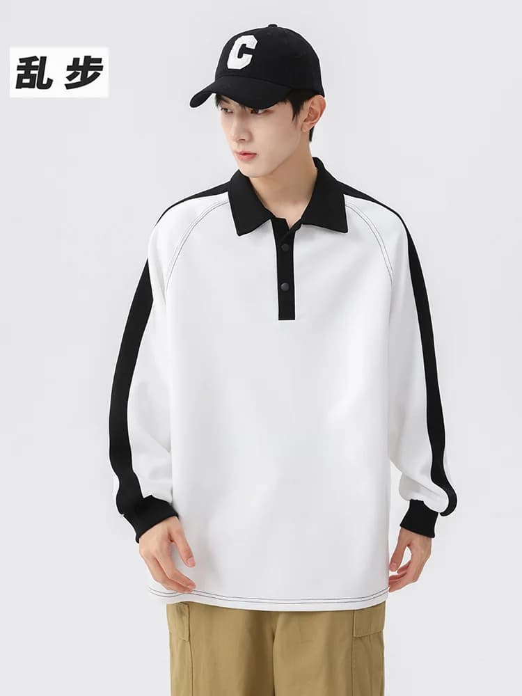 Loose Fit Long Sleeve Hoodie Sweatshirt for Men Autumn Winter Casual Style Cuffed Collar Couple Matching Pullover Top