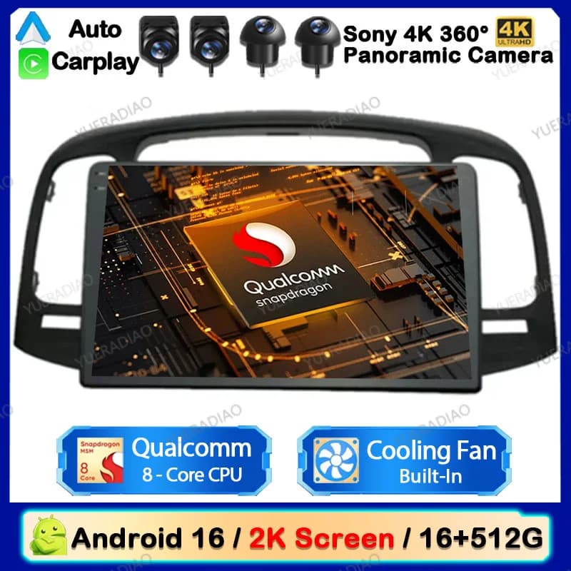 Android 16 Car Radio For Hyundai Accent 2008 2009 2010 2011 Carplay Auto Multimedia Stereo Video Player GPS Navigation 4G WIFI