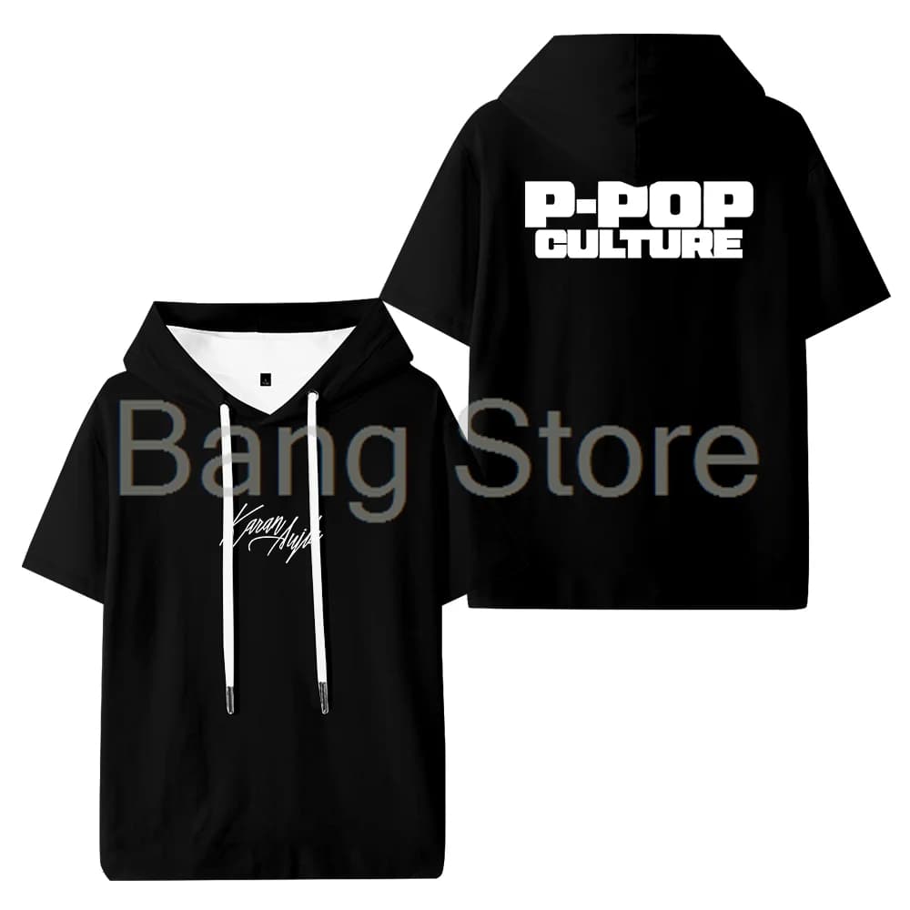 Karan Aujla P-Pop Culture T-shirt con cappuccio T-shirt unisex girocollo manica corta abbigliamento moda casual
