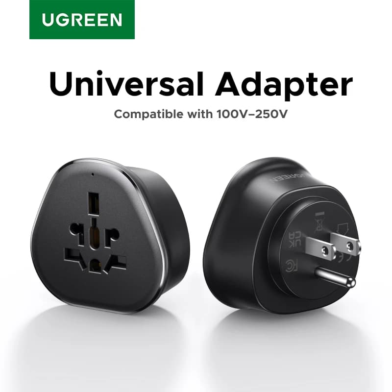 UGREEN Adattatore da viaggio universale Adattatore di alimentazione multi-paese Convertitore di spina americana compatibile con prese EU US UK KR RU