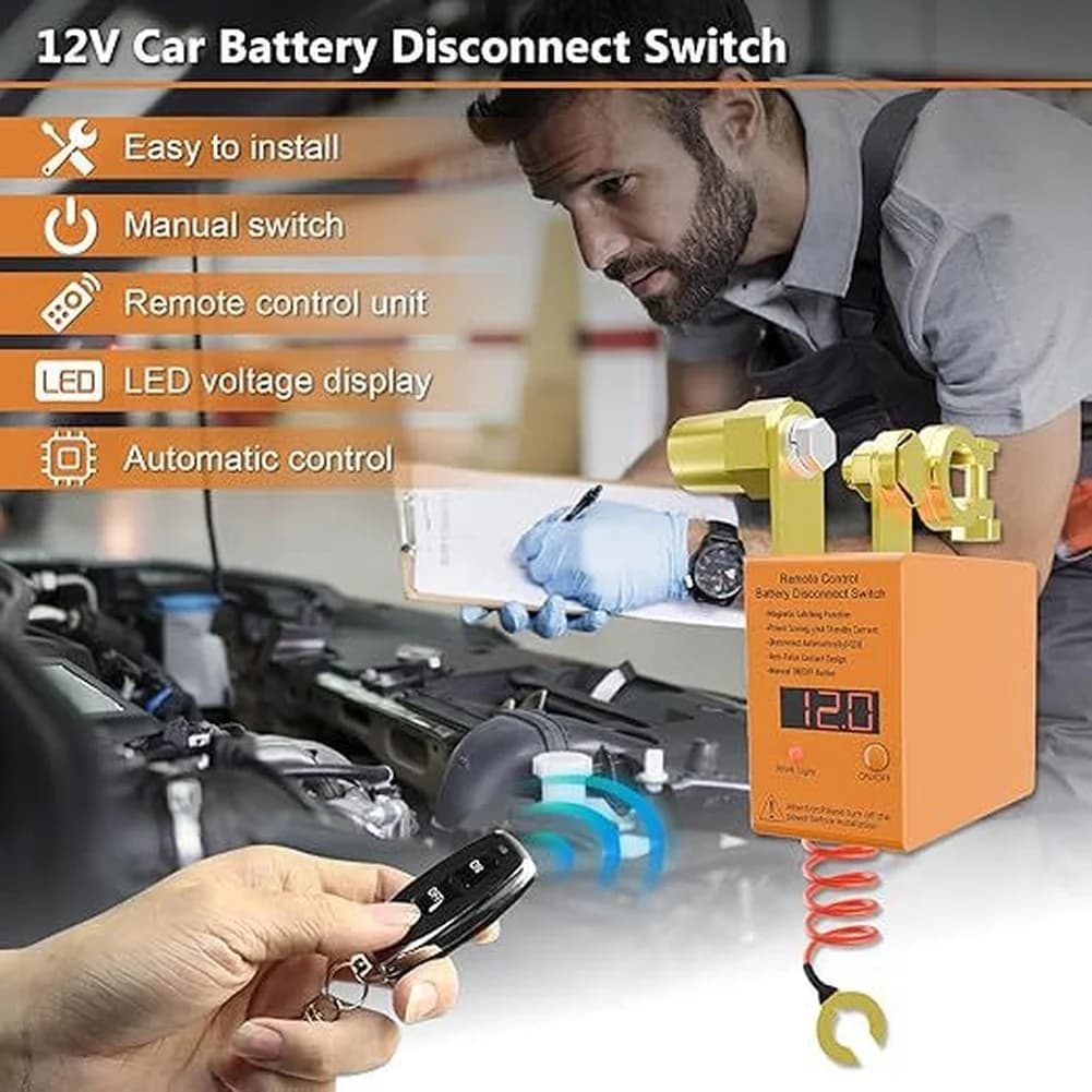1 Set telecomando per interruttore di disconnessione batteria per auto 12V 24V con display a LED per interruttore batteria per camion