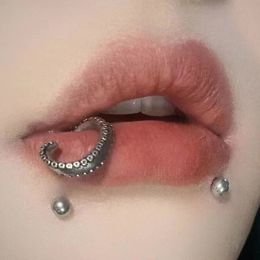 361L acciaio chirurgico polpo tentacolo cartilagine orecchini calamari Labret labbro anello Piercing sopracciglio lingua Piercing gioielli