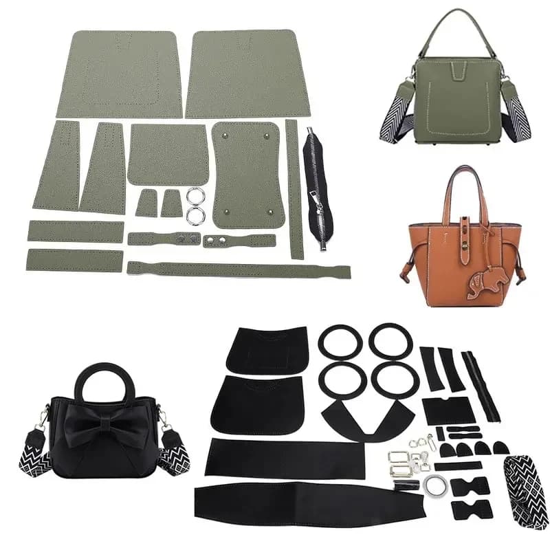 Set di borse fatte a mano per cucire fai-da-te Cinghie per spalla Kit per la creazione di borse in pelle di lusso Accessori per cuciture a mano per borsa da donna