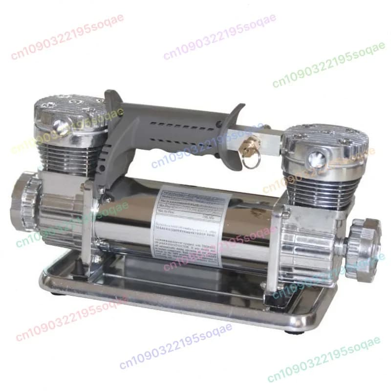 Pompa di gonfiaggio per pneumatici portatile resistente con compressore d'aria per auto a doppio cilindro da 12 V per pneumatici auto