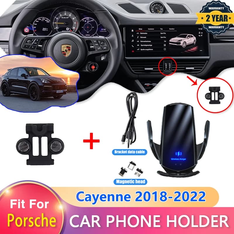 Supporto speciale per telefono cellulare per auto per Porsche Cayenne PO536 GTS Turbo S 2018 2019 2020 2021 2022 Accessori per supporto per telefono cellulare