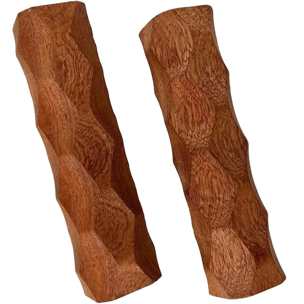 1 Paio di Copri Manici in Legno di Noce per Padelle, Protezione dal Calore, Antiscivolo, Manicotti per Pentole, Impugnatura Anti-scottatura per Cucina e Fornello