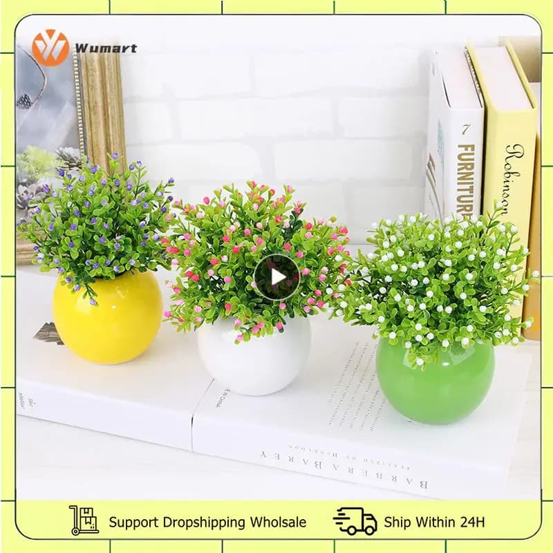 1/2/3PCS arbusti artificiali piante di plastica boccole di simulazione finte per la decorazione del partito Festivel d'imitazione del giardino all'aperto della casa