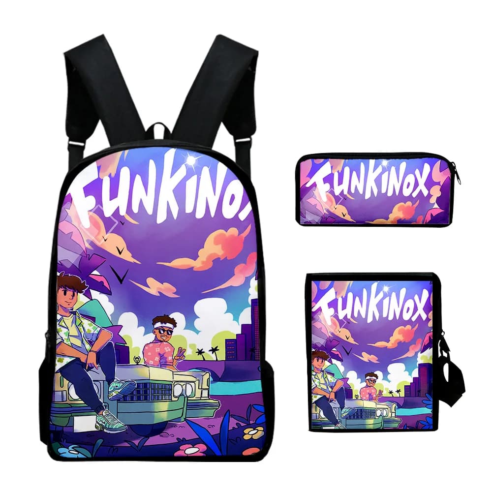 Harajuku Youthful Peculiar Funny inoxtag 3D Print 3pcs/Set Student Travel bags Laptop Daypack Backpack Shoulder Bag Pencil Case
