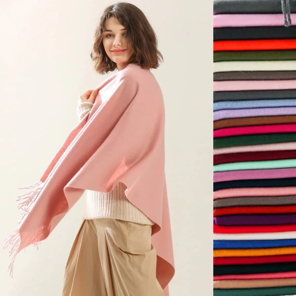 36 colori sottili imitazione cashmere nappe sciarpa da donna scialli avvolge Lady Designer solido Hijab stole lunghe sciarpe Pashmina Foulard