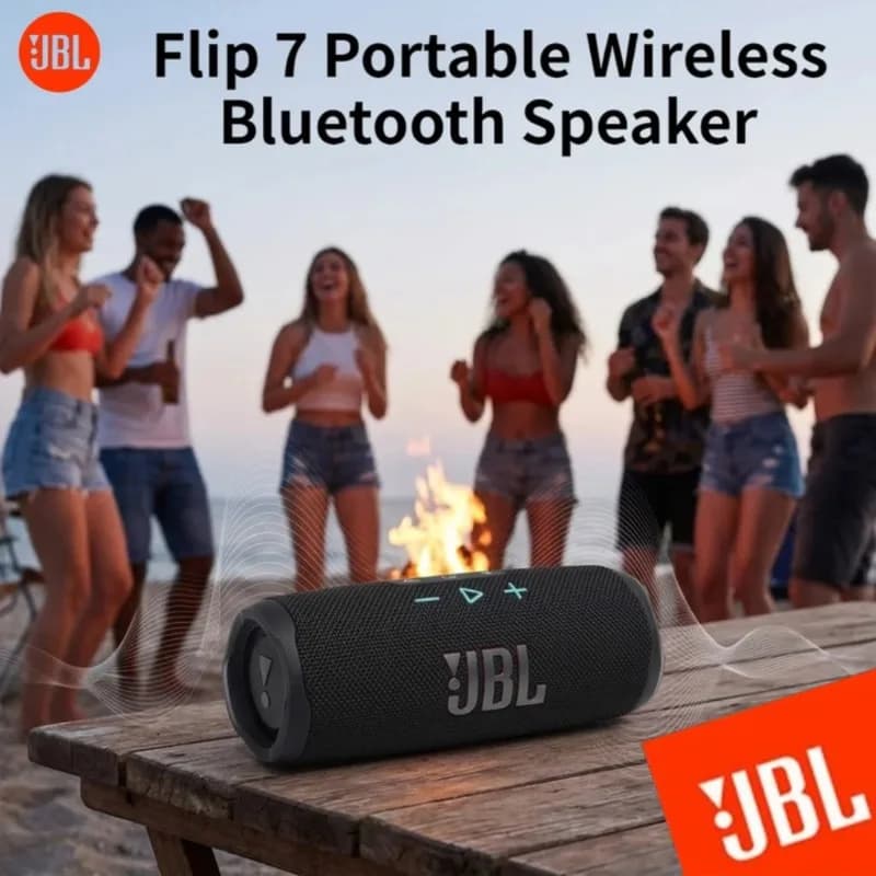 JBL Flip 7 Portable Outdoor Subwoofer, IP68 Waterproof, AI Sound Boost Deep Bass, 16H Playtime Stereo Pairing For Beach Party