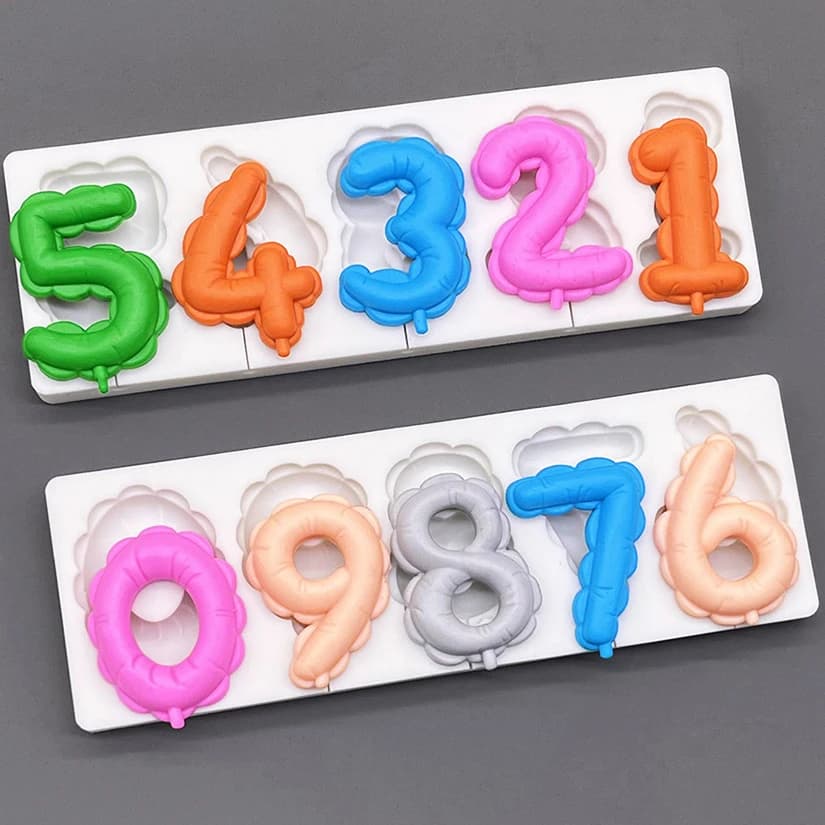 Numero lecca-lecca Silicone Sugarcraft Stampo Strumenti in resina Cupcake Strumenti per decorare torte fondente