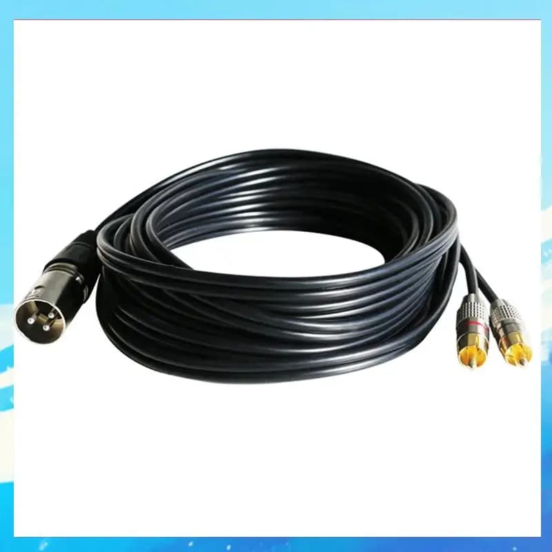 2 XLR maschio a 2 RCA maschio connettore cavo audio stereo cavo sdoppiatore a Y per amplificatore console di missaggio microfono (1,5 M)-[A49T]
