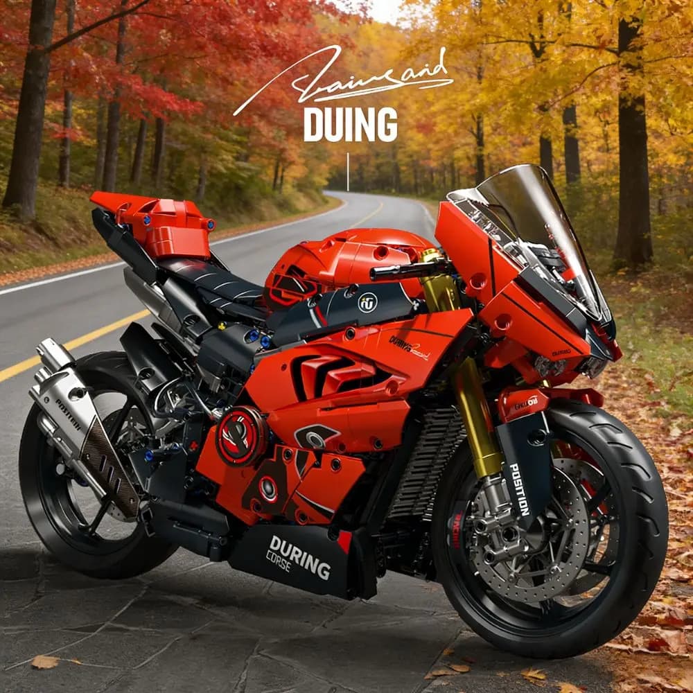 TOYLINX Super Blocchi da Costruzione Moto Scala 1:5 Kit di Assemblaggio Fai-da-Te Motocicletta Meccanica in Mattoncini Regalo per Adulti Collezione Decorazione Giocattolo
