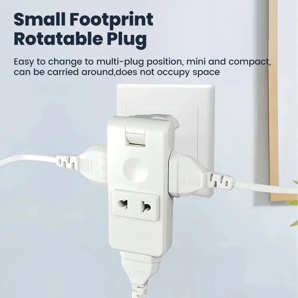 Portable 4-in-1 EU Travel Adapter 180 Degree Rotatable Wall Plug Converter Power Outlet Socket for Europe Charging
