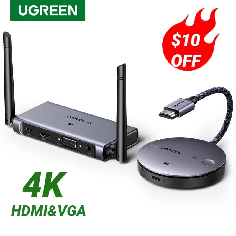 Proiettore schermo Wireless UGREEN Kit trasmettitore e ricevitore Video Extender HDMI 5G 50M trasmette Dongle per Monitor TV PC PS5