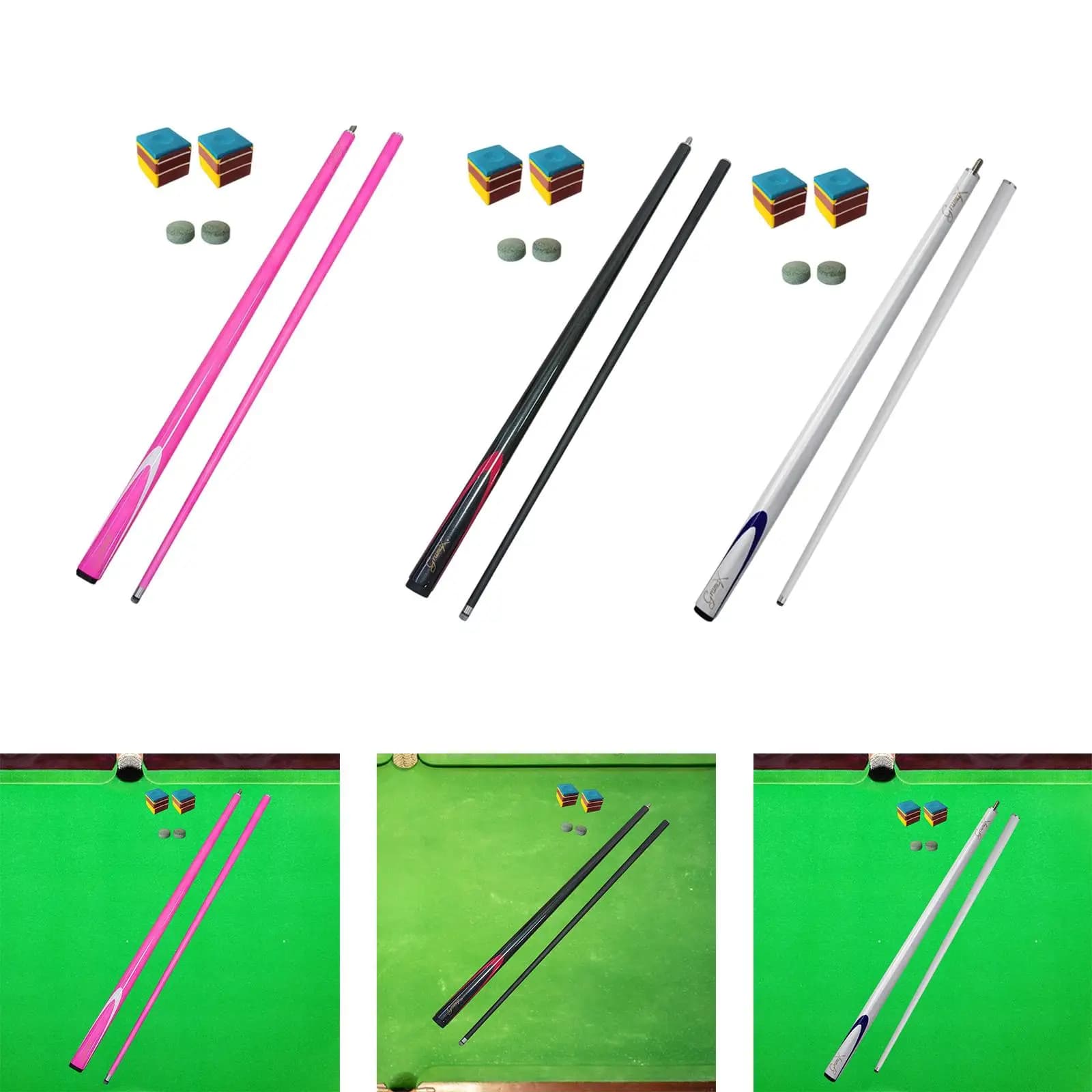 Carbon Fiber Snooker Cue 9.5mm Tip Billiard Stick Two Section for All Billiard Halls and Home Use