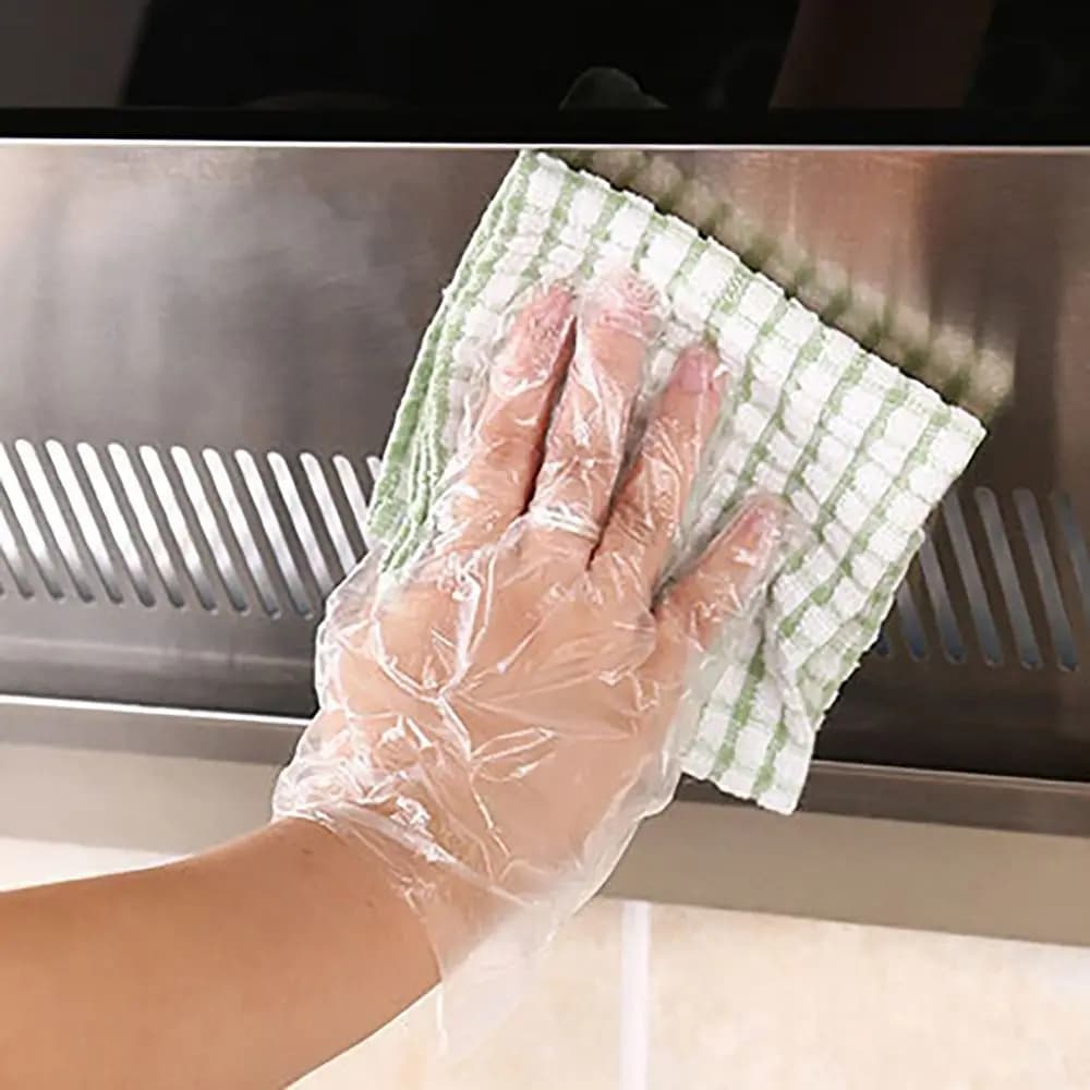 100 pz/scatola Guanti Usa E Getta Trasparenti Ispessito Tipo di Estrazione TPE Guanti di Pulizia Guanti Antiscivolo Senza Lattice