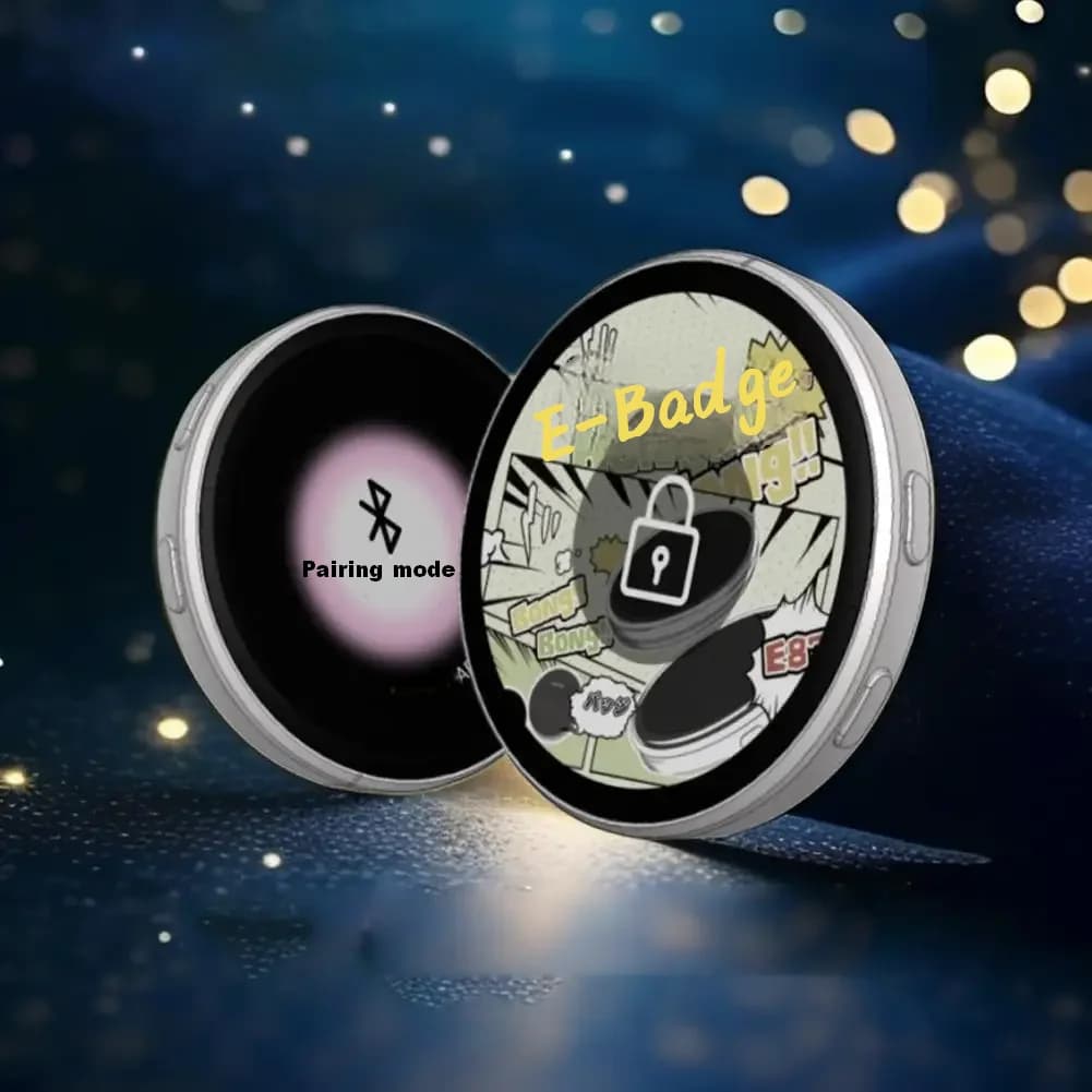 Anime E-Badge Display Pin Distintivo elettronico dinamico Anime Merchandise Display digitale Distintivo Regalo dinamico per i fan dell'otaku Amici