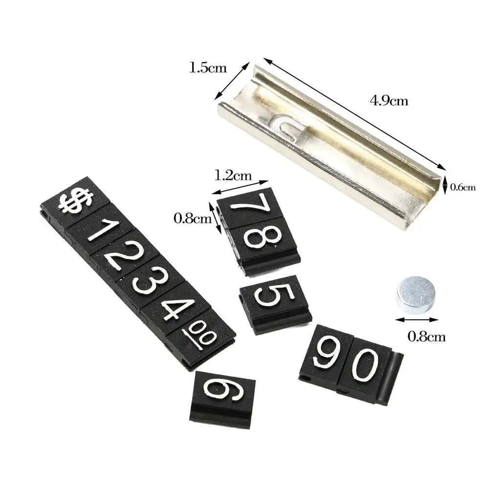 10 set/lotto Porta etichette magnetiche Prezzi Cube Data Strip Sostituzione cifre Telaio per scaffale/Bin/Display di merchandise Bidding
