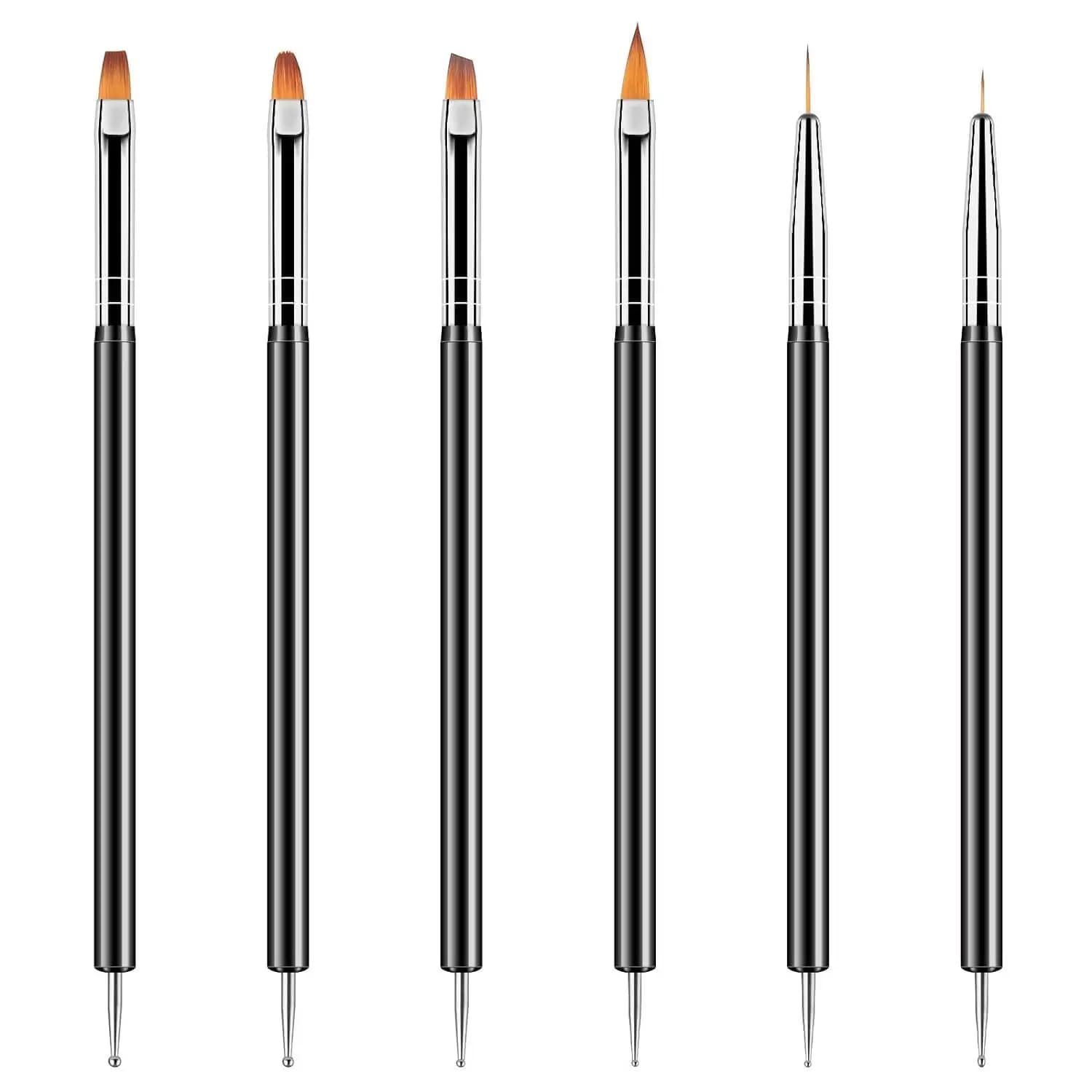 LINMANDA 31/6Pcs Nail Art Brushes Nail Art Tool Set Dotting Tools Brushes for Long Lines Drawing Pen for Gel Polish Supply nail supplies for professionals nail ombre nails