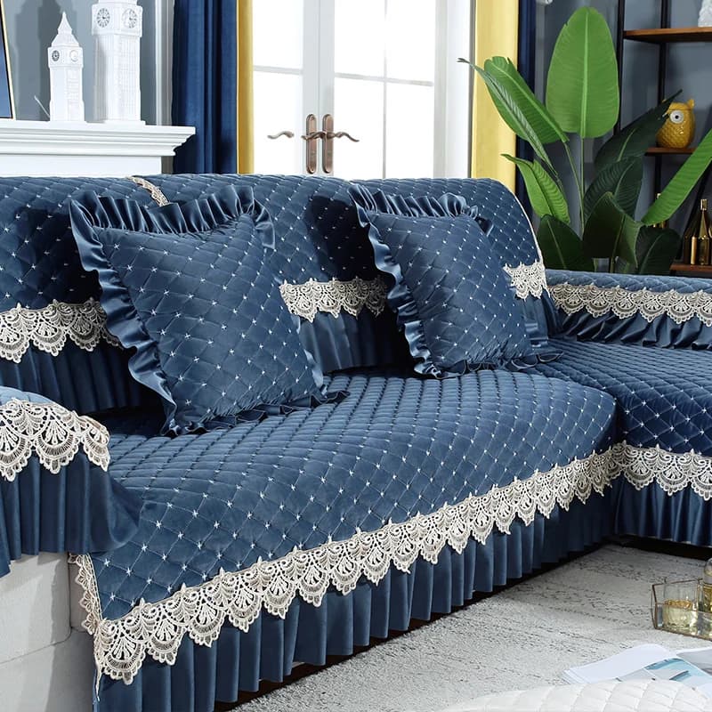Cuscino per Divano in Peluche Spesso Stile Nordico Universale per Tutte le Stagioni Rivestimento Antiscivolo in Tessuto e Pelle Copertura Completa per Divano Perfect Life