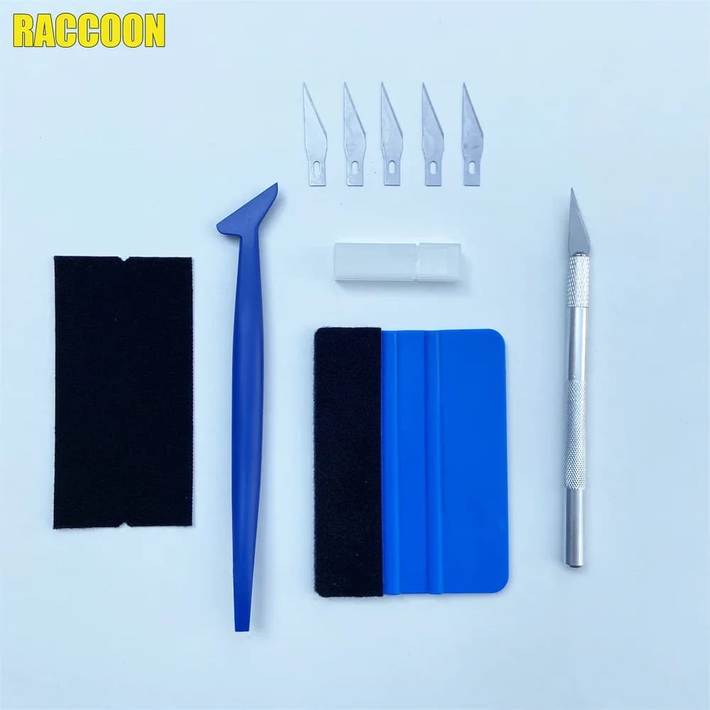 Kit di strumenti per l'avvolgimento dell'auto raschietto in vinile taglierina per pellicola tergipavimento strumenti per l'applicazione in plastica strumenti per la colorazione delle finestre