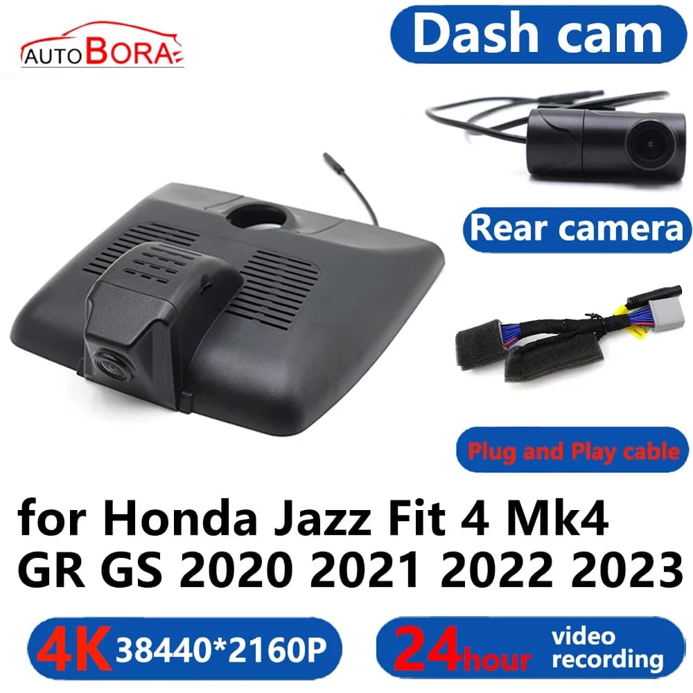 For Honda Jazz Fit 4 Mk4 GR GS 2020 2021 2022 2023 Wifi 4K 3840*2160 Auto OEM DVR Dash Cam Camera 24H Video Monitor Plug and play