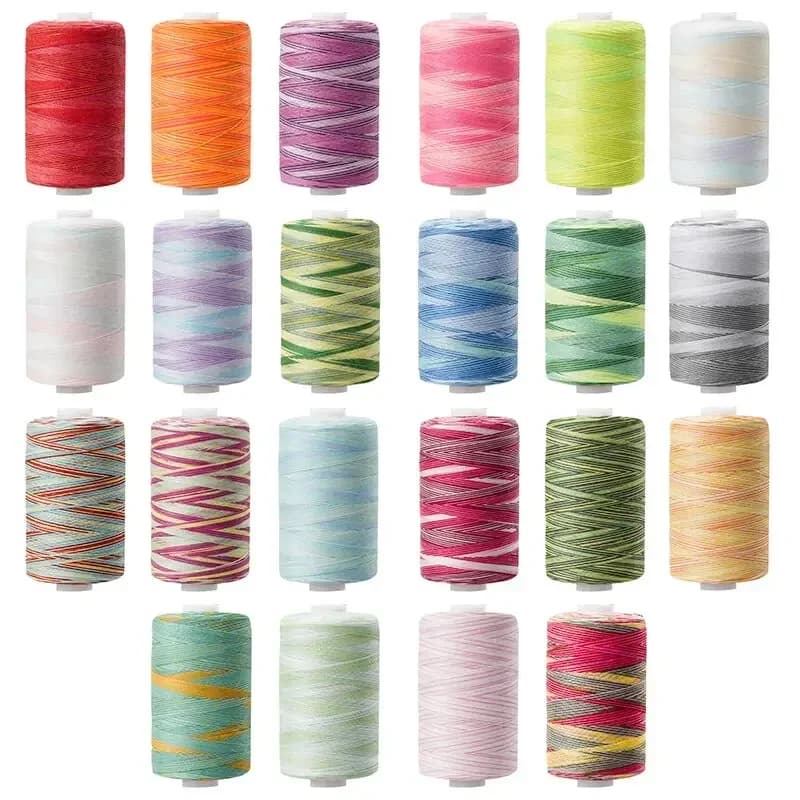 Filo per cucire variegato arcobaleno, filo multicolore 40S/2 mano e macchina per ricamo fai da te e artigianato da cucito