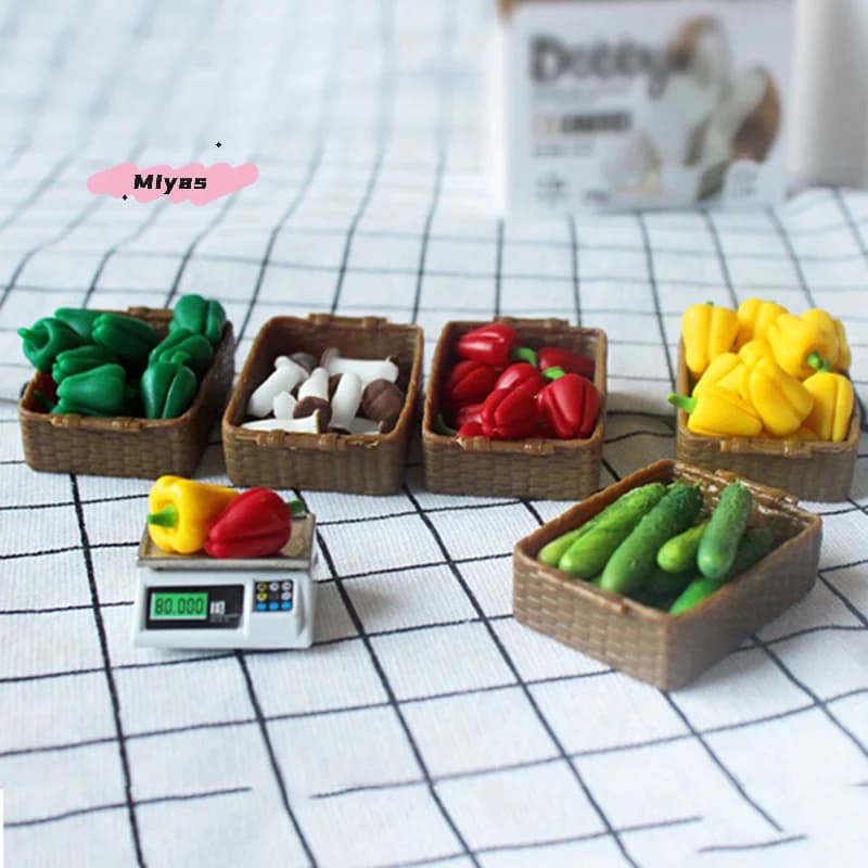 5 pz/set Verdure per case delle bambole in miniatura Scala 1/12 Cucina Gioco con il cibo Accessori Modello di simulazione Giocattoli per case delle bambole