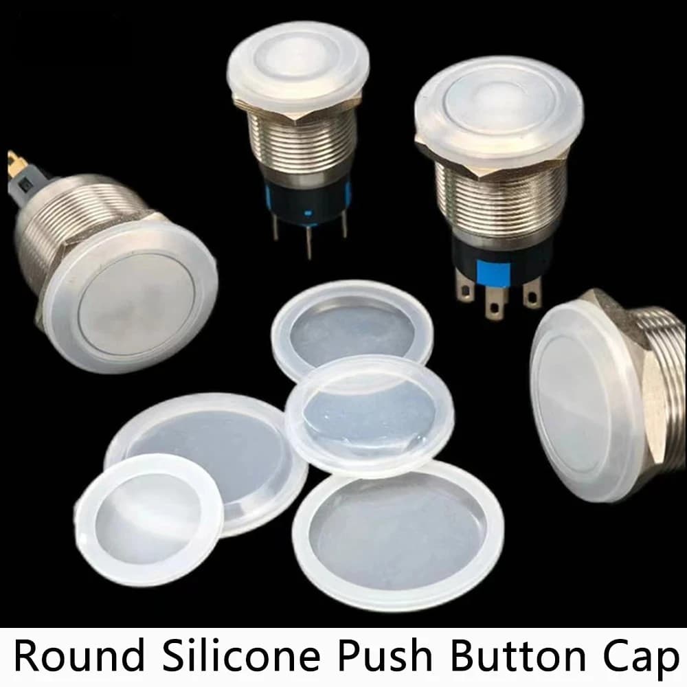 10PCS Rotondo In Silicone In Metallo Interruttore A Pulsante Tappo Antipolvere 16MM 19MM 22MM 25MM Impermeabile Interruttore A Pulsante copertura protettiva