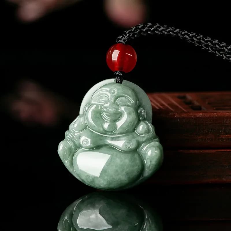 Ciondolo in giadeite birmana verde con pietre preziose, regali per donne, collane, uomini, collane, ciondoli in giada, gioielli con pendenti naturali vintage
