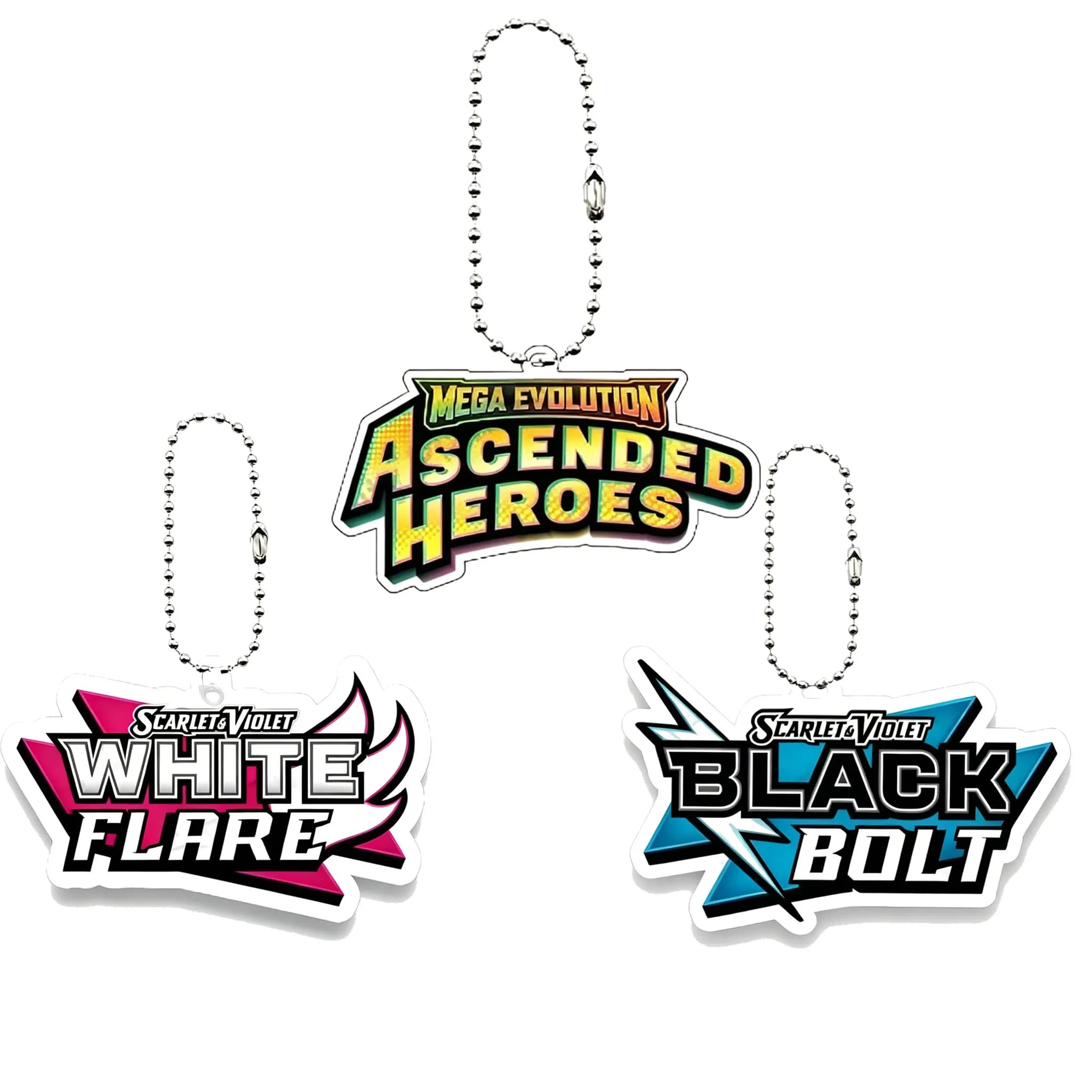 Anime Ptcg Pocket Monster Mega Evolution Series Ascended Heroes Acrylic Keychain Accessories Game Collection Card Keyring Charm