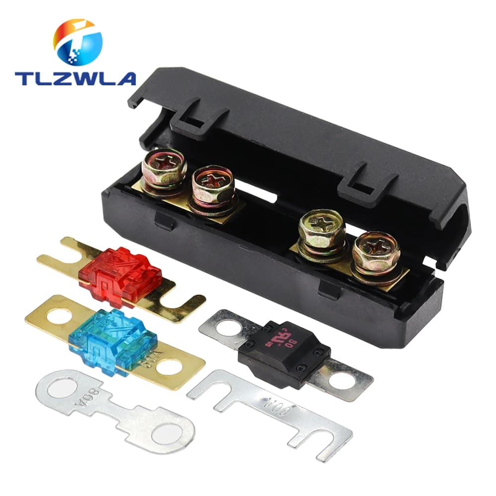 1Set fusibile per auto 32V bullone a forcella tipo ANF-H 20A 30A 40A 50A 60A 70A 80A 100A 150A 200A portafusibile