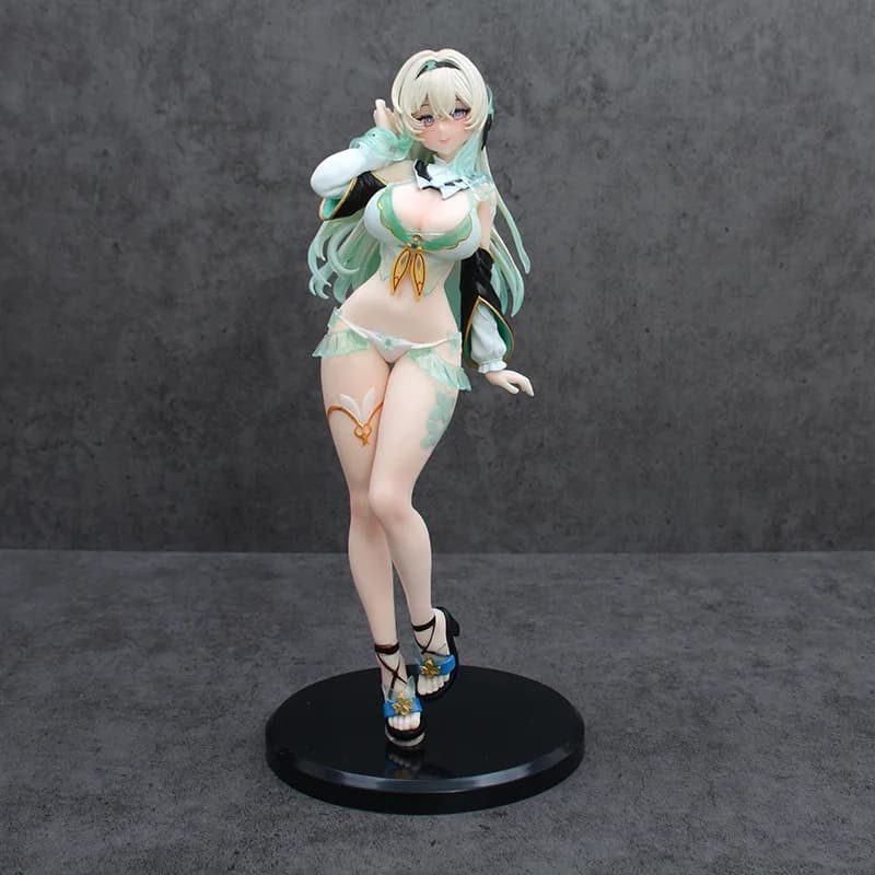 Anime Figure Beautiful Girl Elf Nun Swimsuit Crouching Pose Boxed Pvc Collectible Model For Adult Collectors Home Decoration