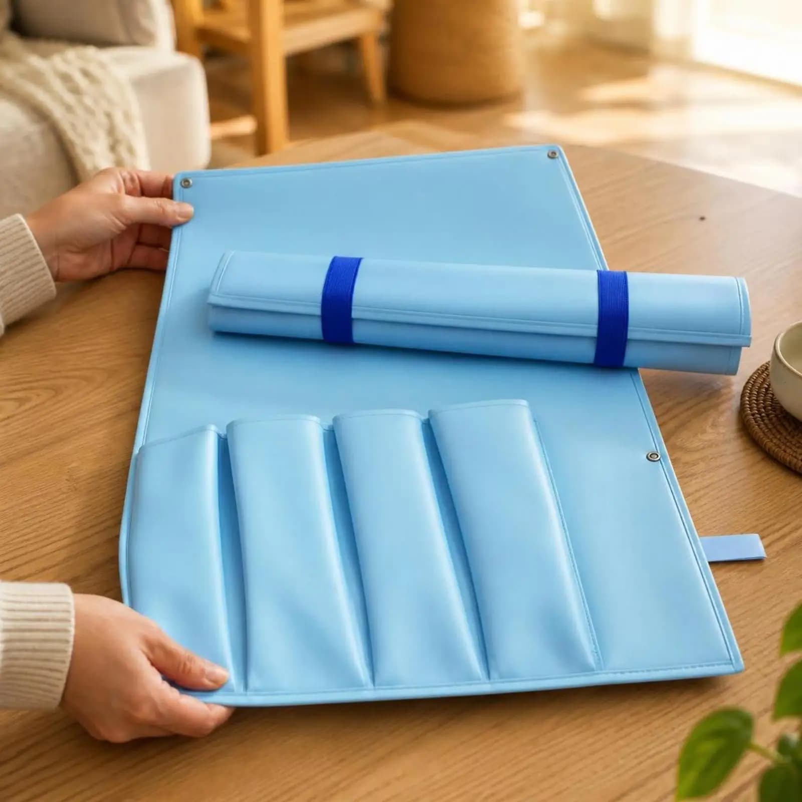 Portable Mahjong Storage Bag | Stitched Front Pockets, Flat Hangingboard Design, Mahjong Tile Organizer, for Game Night