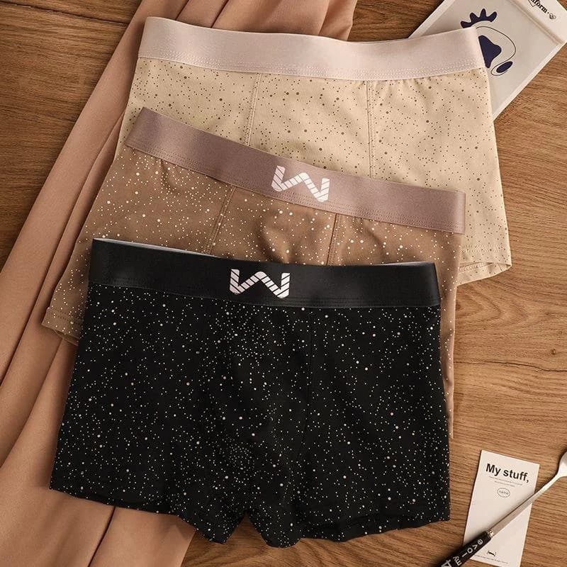 Men's Cotton Comfortable Sports Briefs Breathable Mid-Waist Flat Angle Underwear Short Pants Youth Personality Home Clothes