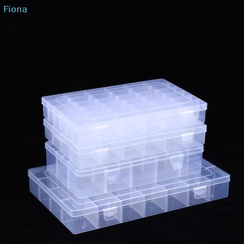 ✔ Scatola di Plastica Trasparente con 15/18/24/28/30/36 Scomparti, Contenitore per Viti e Utensili, Portaoggetti per Gioielli e Orecchini