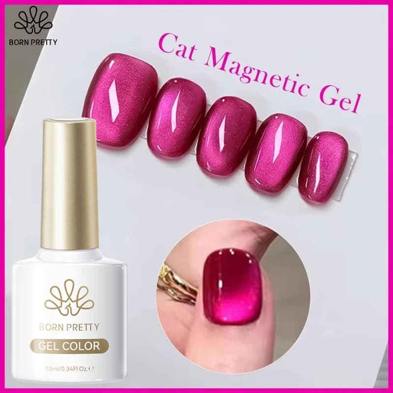 BORN PRETTY Smalto per unghie gel magnetico rosa gatto rosso Gel per unghie rosa ambra per nail art Design salone di manicure fai da te a casa 10ML