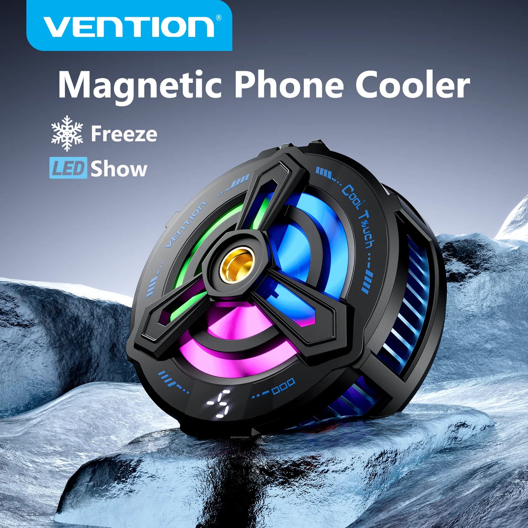 Vention Raffreddatore Magnetico per Telefono, Raffreddamento Rapido, Dissipatore di Calore per Gaming, Compatibile con iPhone 17 16 Pro, Samsung S24, Xiaomi 17