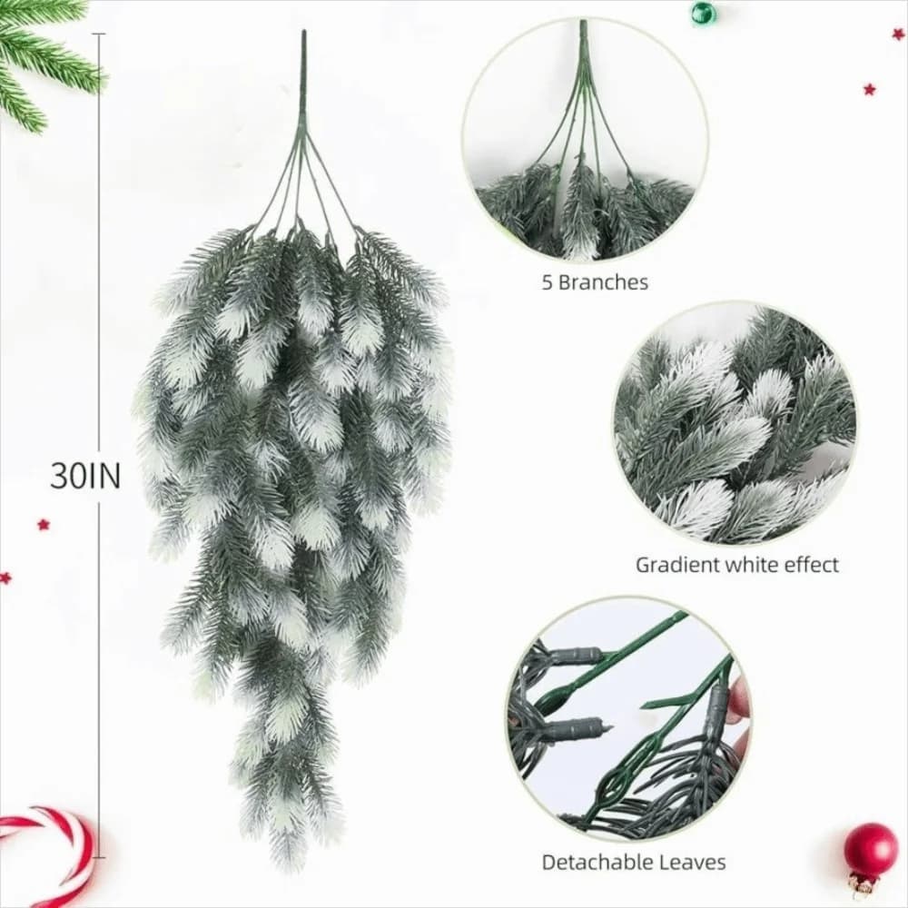 Artificial Plants in Plastic Realistic 30 Inches, Christmas Garland from Hanging, Green Decoration for Outer
