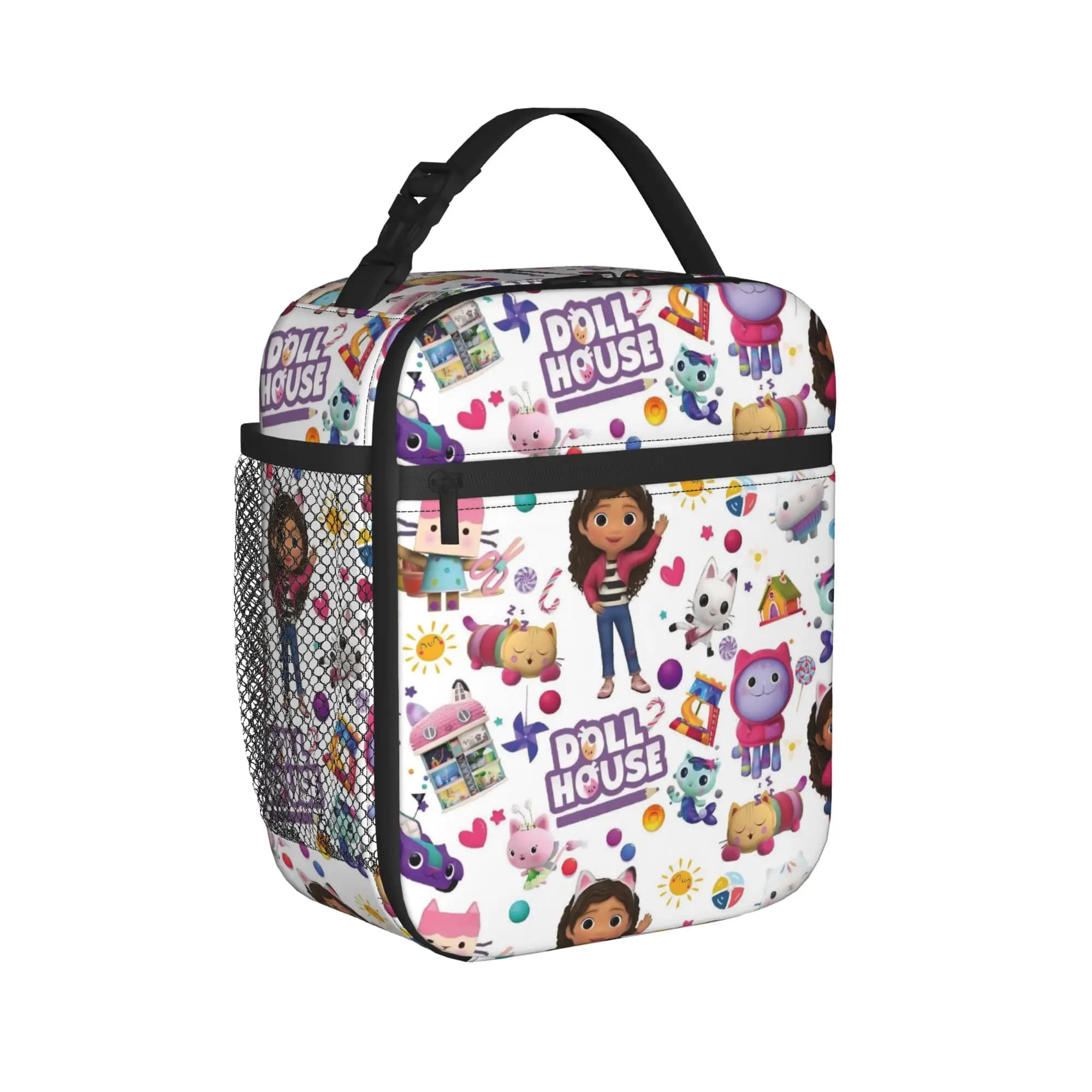 Borse termiche per il pranzo Cartoon Gabbys Dollhouse per ufficio, borse portatili per alimenti, contenitori termici per il pranzo