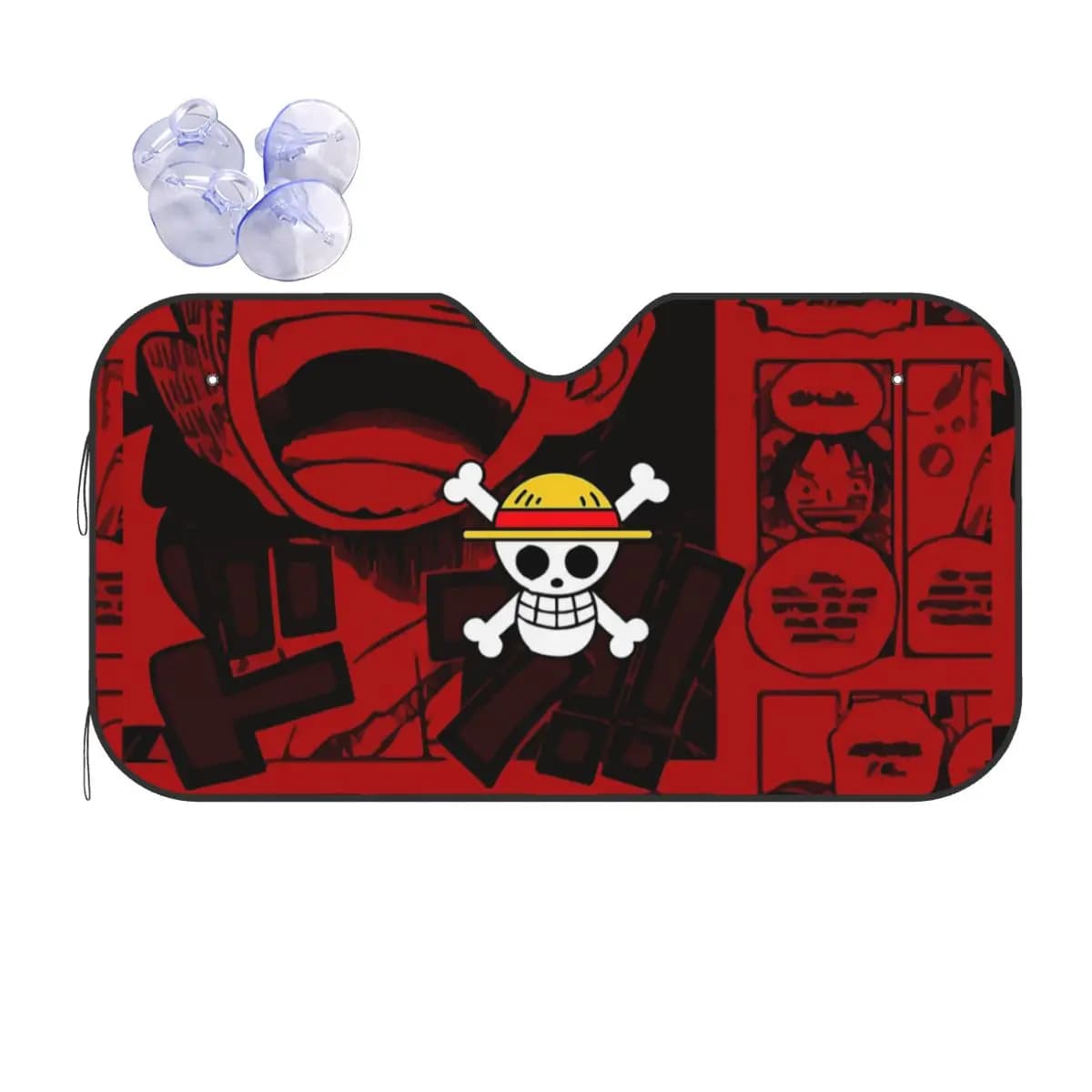 One Piece Bandiera Pirata Divertente Parabrezza Parasole 70x130 cm Foglio di Alluminio Finestra di Automobile Parabrezza Copertura Tende