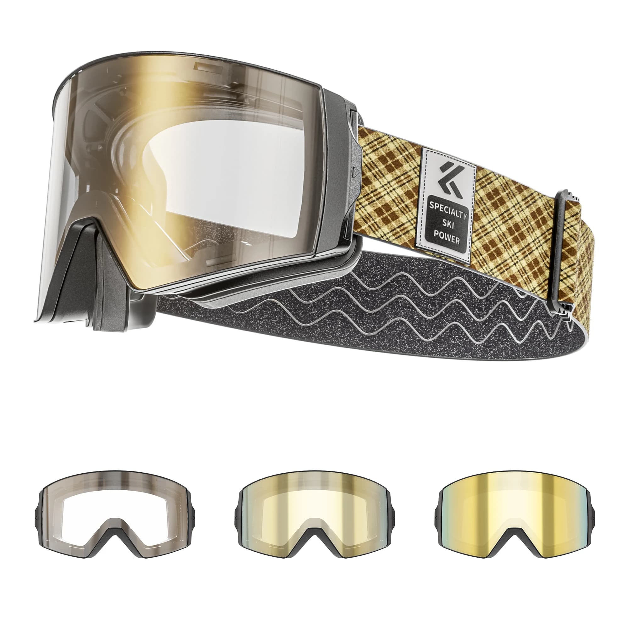 Kapvoe Occhiali da sci fotocromatici invernali da uomo Protezione UV400 Occhiali da neve Snowboard Maschera antiappannamento per occhiali da donna Motoslitta