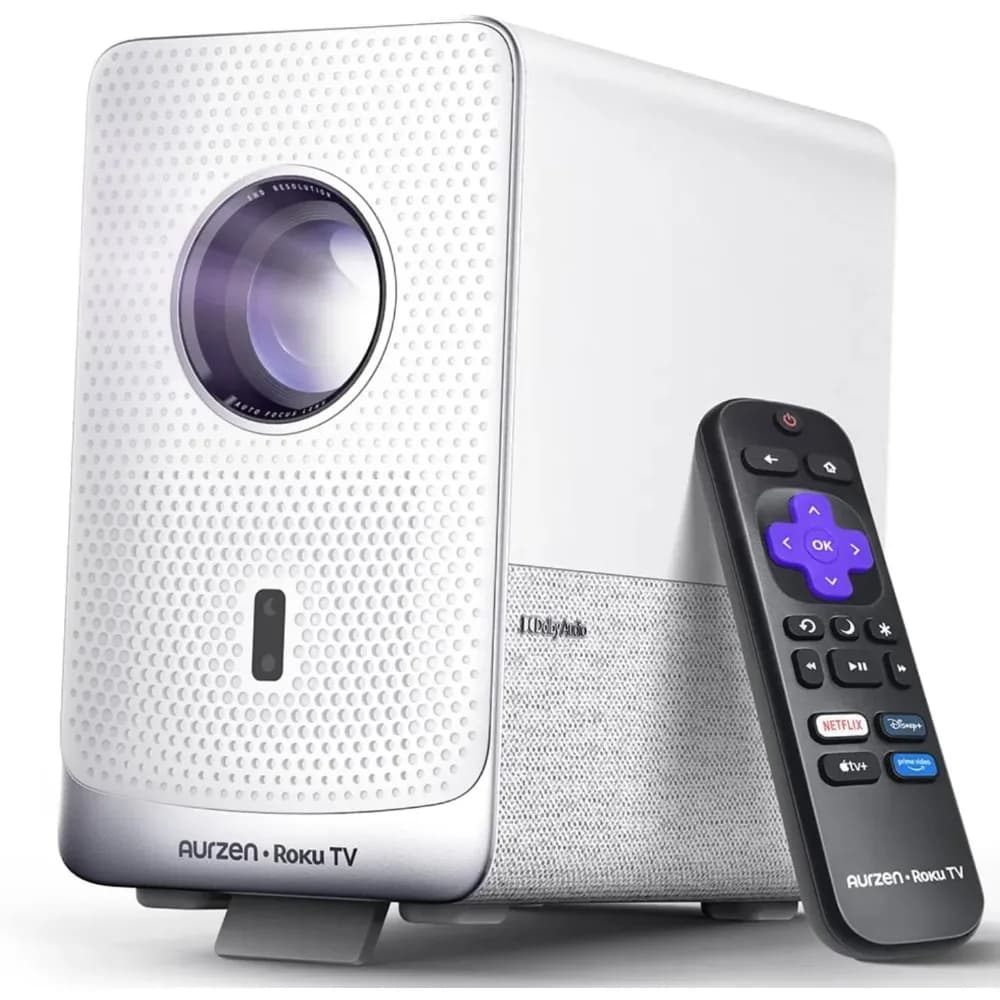 Proiettore Smart Roku TV 1080P FHD con Wi-Fi e Bluetooth, Mini Proiettore Portatile per Home Theater, per Uso Interno ed Esterno, Spedizione dagli Stati Uniti