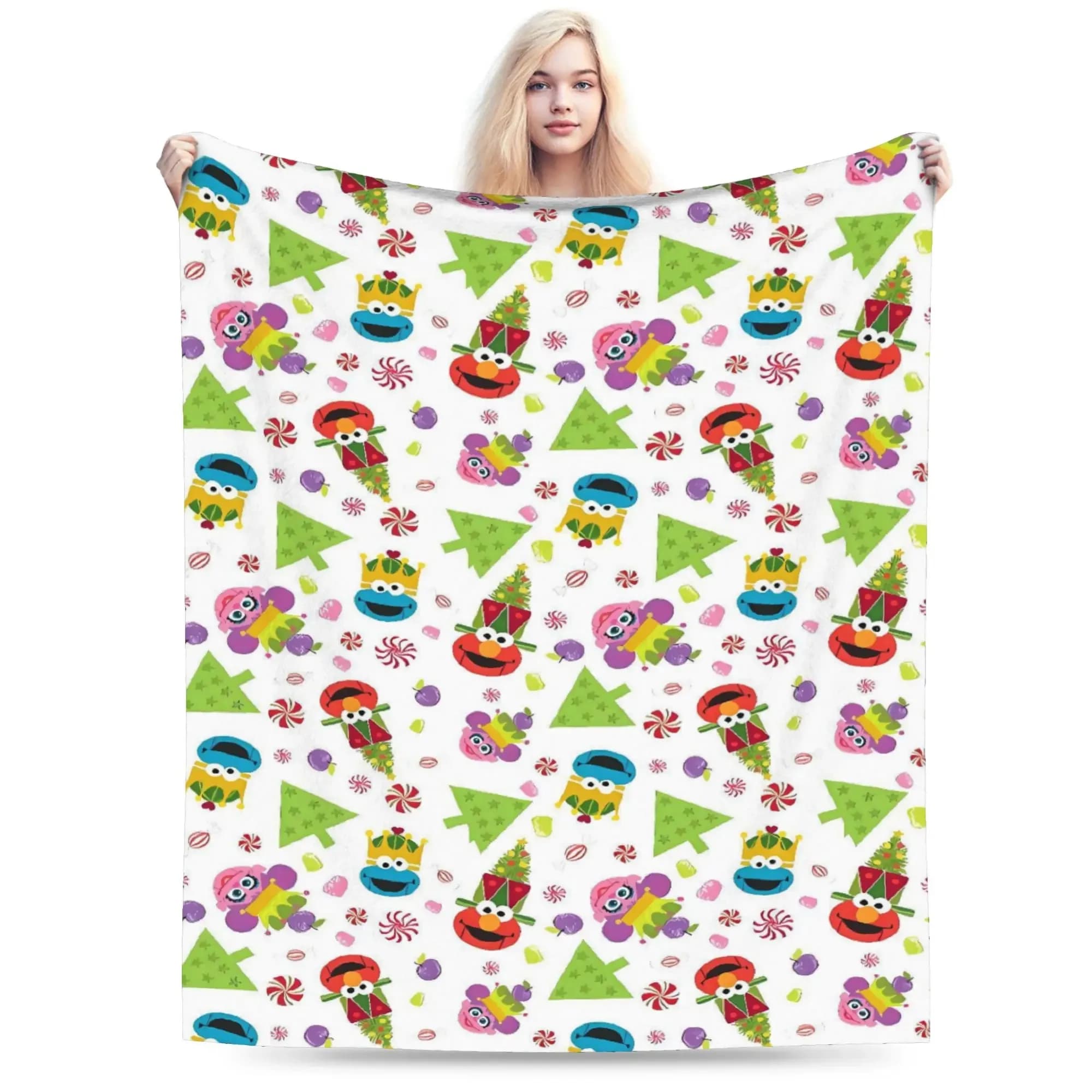 Sesame Streets Coperte di flanella Biancheria da letto morbida e calda invernale per ragazze Ragazzi Copriletto estetico per esterni Copridivano